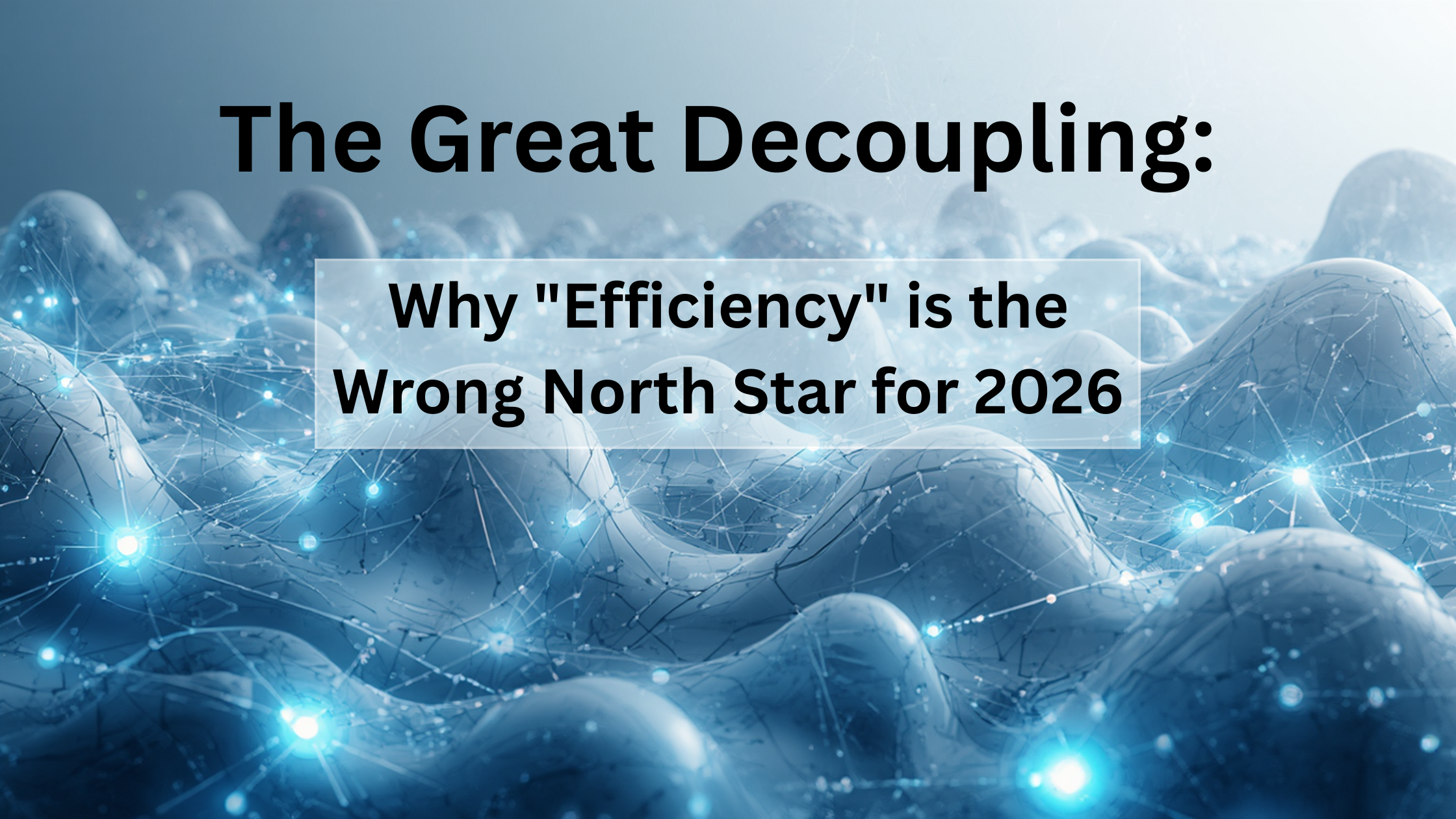 The Great Decoupling: Why “Efficiency” is the Wrong North Star for 2026